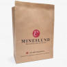 Individuell bedruckte Papiertüte aus Kraftpapier mit 'Mineslund' Logo
