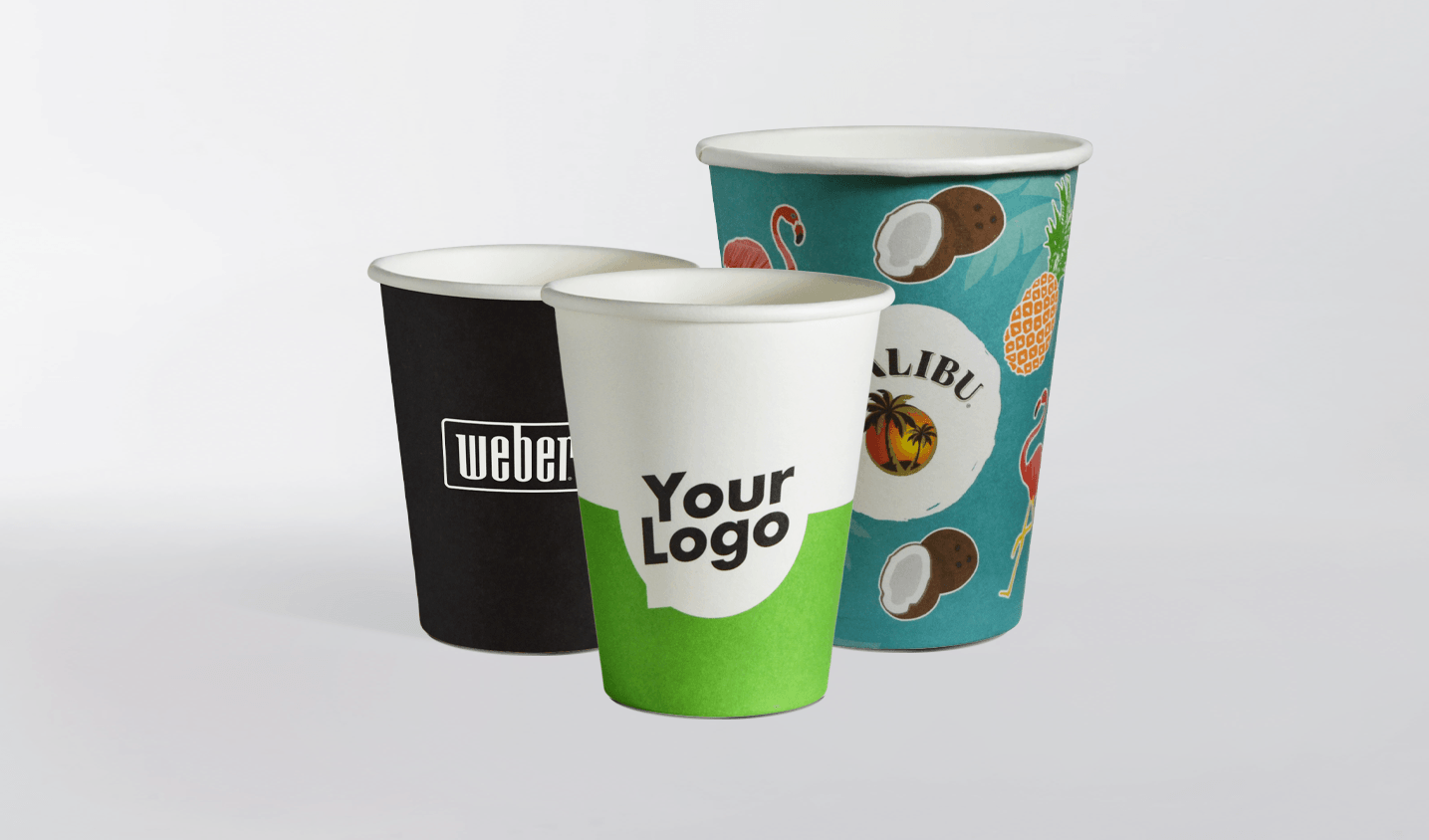 Single wall paper cups with logo