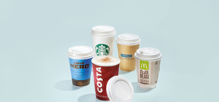 branded paper cups for coffee to go