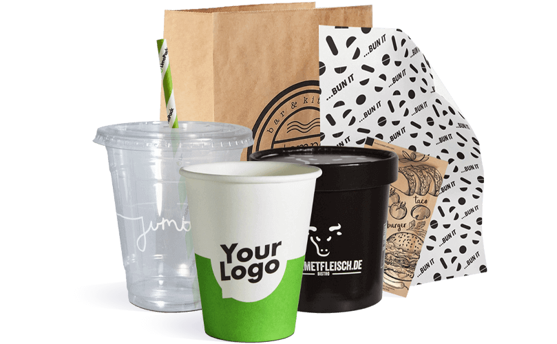To Go-Verpackung mit Ihrem Logo bedrucken.